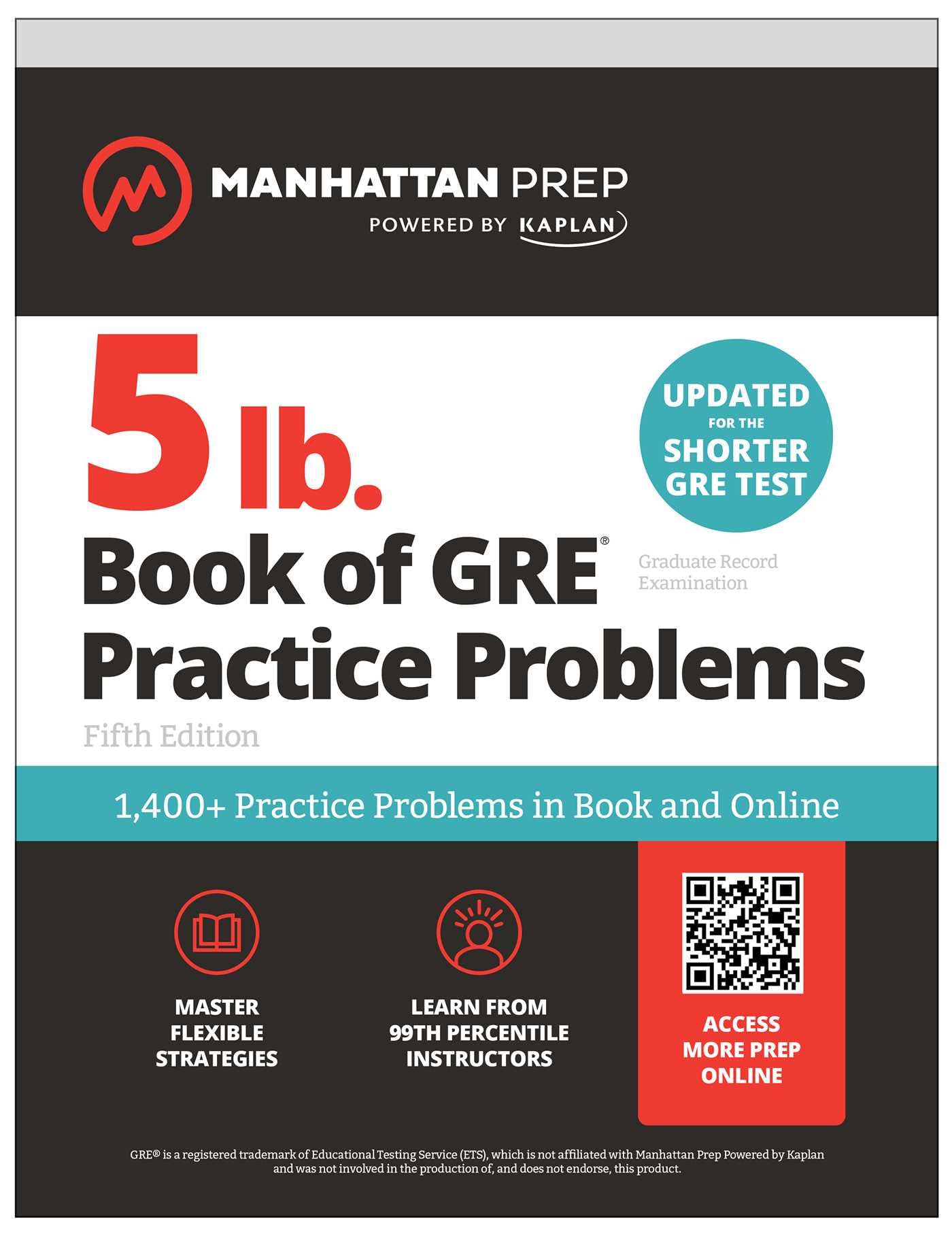 5 Lb. Book Of Gre Practice Problems: 1,400+ Practice Problems In Book And Online (Manhattan Prep 5 Lb)