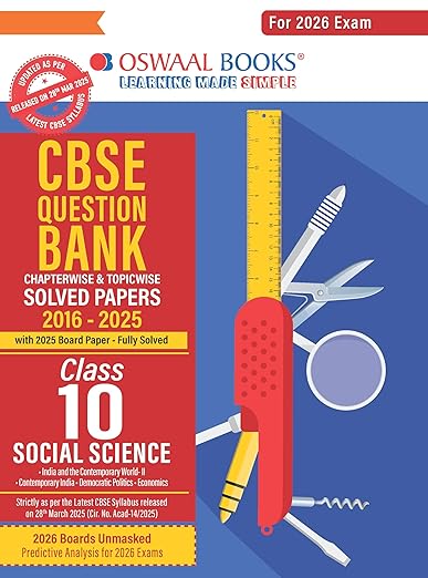 Oswaal CBSE Question Bank Social Science For Class 10 | Based On Latest CBSE Syllabus with 800+ Questions | Chapterwise and Topicwise SOLVED PAPERS With Mind Maps & Revision Notes For 2026 Exam
