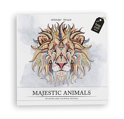 Majestic Animals: Colouring books for Adults with tear out sheets