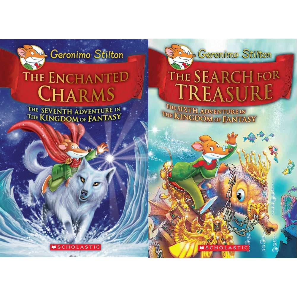 Geronimo Stilton and the Kingdom of Fantasy #7: The Enchanted Charms + Kingdom of Fantasy #6: The Search for Treasure (Geronimo Stilton - Kingdom of Fantasy) (Set of 2 Books)