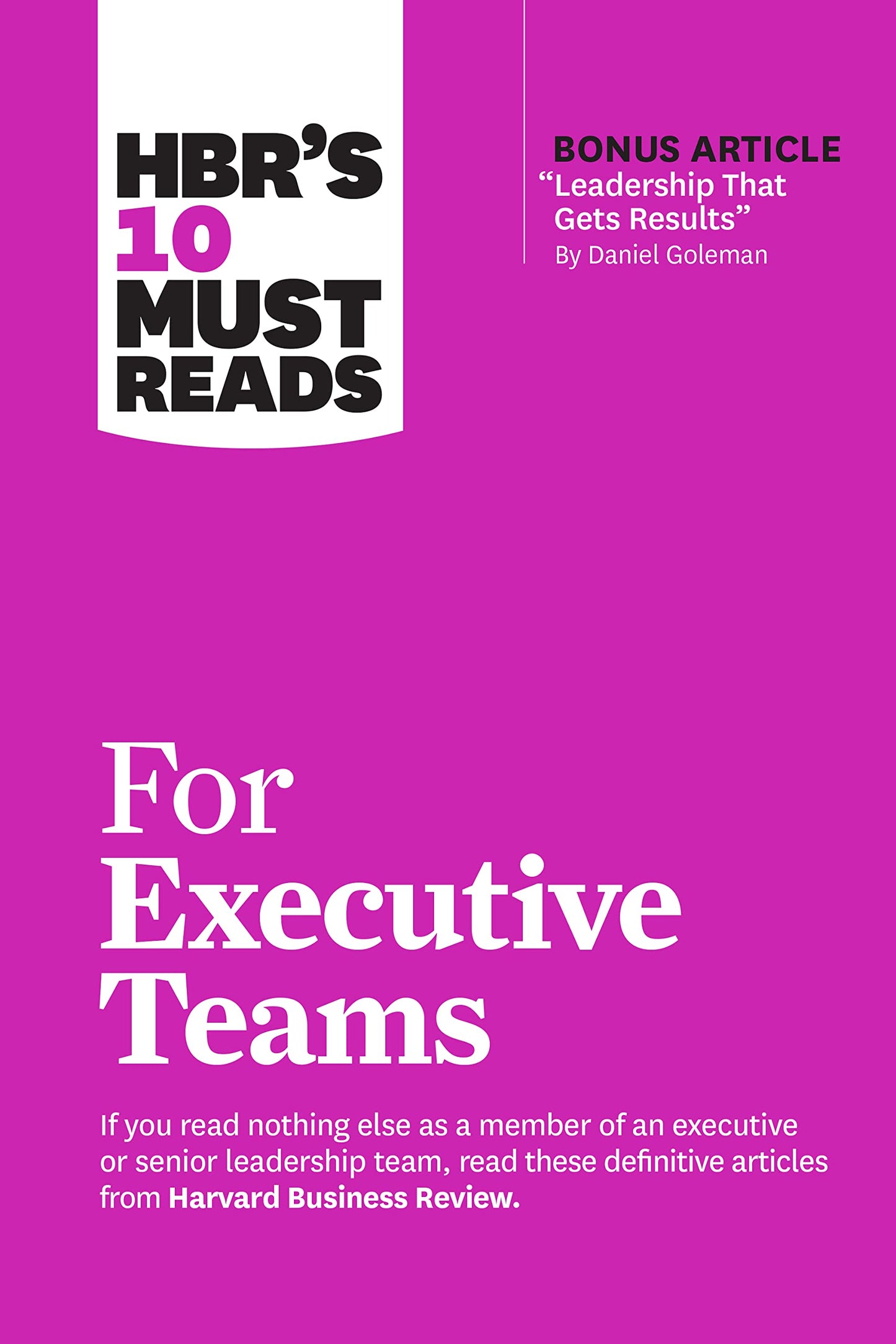 Hbr's 10 Must Reads For Executive Teams
