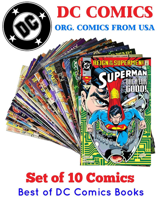 Set of 10 Comics Books by DC | Batman, Superman, Justice League, Titans, Green Lantern | Assorted Collection