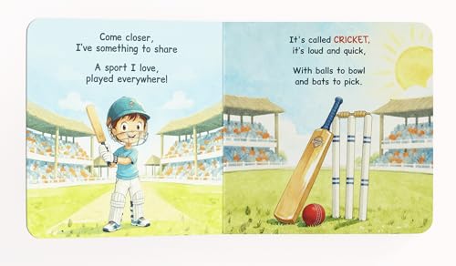 Little Athletes: Little Cricketer – Cricket Board Book for Toddlers | Sports Picture Book for Kids | Early Learning Sports Story