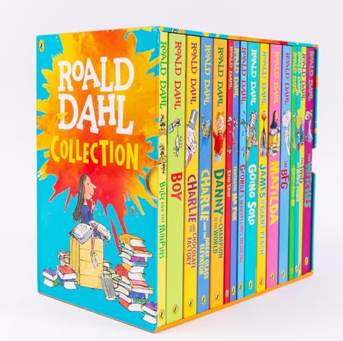 The Roald Dahl Boxset Collection: 16 Fantastic Stories for Ages 7+ (Charlie and Chocolate Factory, Matilda, BFG, The Twits, and more!)