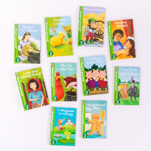Ladybird Read It Yourself Tuck Box Level 2: 10 Books Box Set (Beauty and the Beast, Chicken Licken, The Gingerbread Man, Little Red Riding Hood, Rumpelstiltskin, Sleeping Beauty and More)