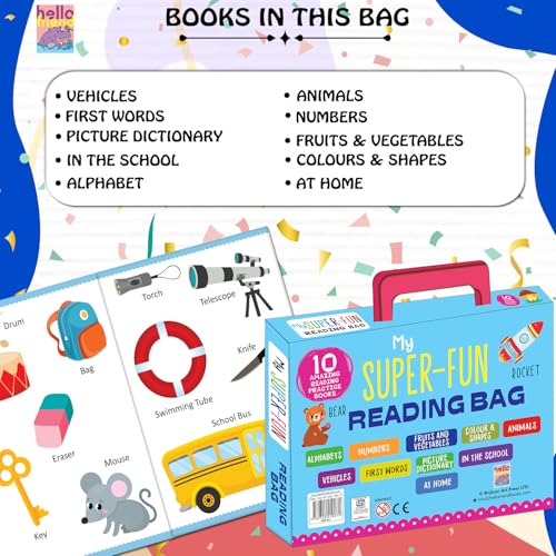 My Super Fun Reading Bag: Set Of 10 Amazing Reading Practice Books - Perfect For Kids, Travel And Gifting / Return Gifts: My Super-Fun Reading Bag