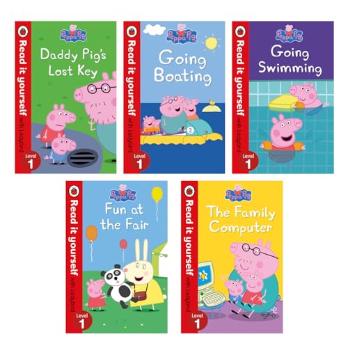 Peppa Pig Read It Yourself Tuck Box Level 1: 5 Books Tuck-Box Set (The Family Computer, Going Swimming, Fun at the Fair and More)