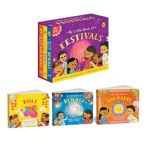 My Little Book of Festivals (Boxset) : Illustrated board books on the Indian festivals of Diwali, Holi and Navratri | Hindu mythology for kids age 3+