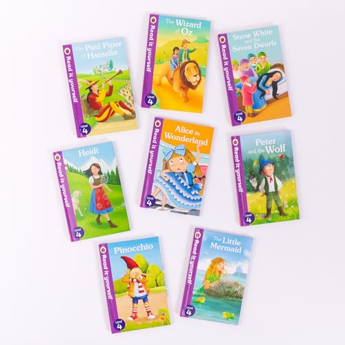 Ladybird Read It Yourself Tuck Box Level 4: 8 Books Box Set (Heidi, The Little Mermaid, Peter and the Wolf, Alice in Wonderland, Pinocchio, Snow White and the Seven Dwarfs, The Wizard of Oz and More)
