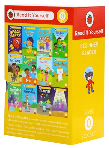 Read It Yourself with Ladybird: Phonics Readers Level 0: 12 Books Collection Box Set (Space Party, Pippa and the Pip, Go, Kit Cat!, Tim, Bess and Tess, The Big Dog, Banana Muffins and More)