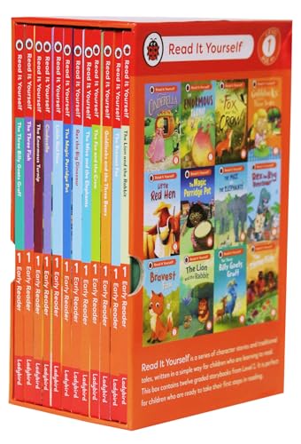 Read It Yourself with Ladybird: Early Readers Level 1: 12 Books Collection Box Set (Cinderella, The Three Billy Goats Gruff, Little Red Hen, The Enormous Turnip, The Fox and the Crow and More)