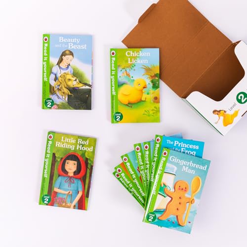 Ladybird Read It Yourself Tuck Box Level 2: 10 Books Box Set (Beauty and the Beast, Chicken Licken, The Gingerbread Man, Little Red Riding Hood, Rumpelstiltskin, Sleeping Beauty and More)