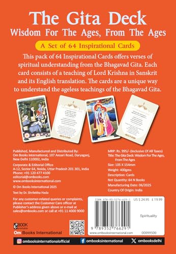 The Gita Deck: Wisdom For The Ages, From The Ages | Bhagavad Gita Teachings | Spiritual Lessons | Divine Guidance - Set of 64 Inspirational Cards