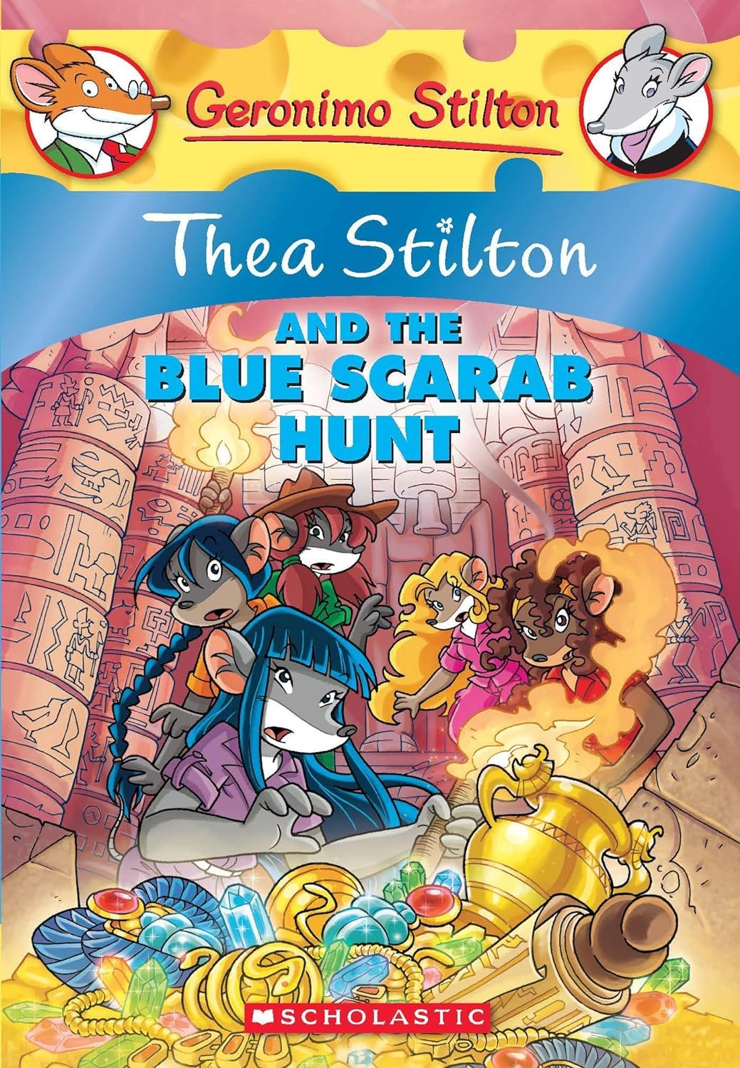 Thea Stilton #11: Thea Stilton & The Blue Scarab Hunt (Library Binding)