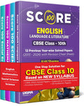 Combo (Set Of 4 Books) Score 100 Science, Mathematics (Standard), English Language & Literature & Social Science Cbse Class 10Th 12 Previous Year-Wise Solved Papers (2013-2024) 4Th Edition | 2025 Exam