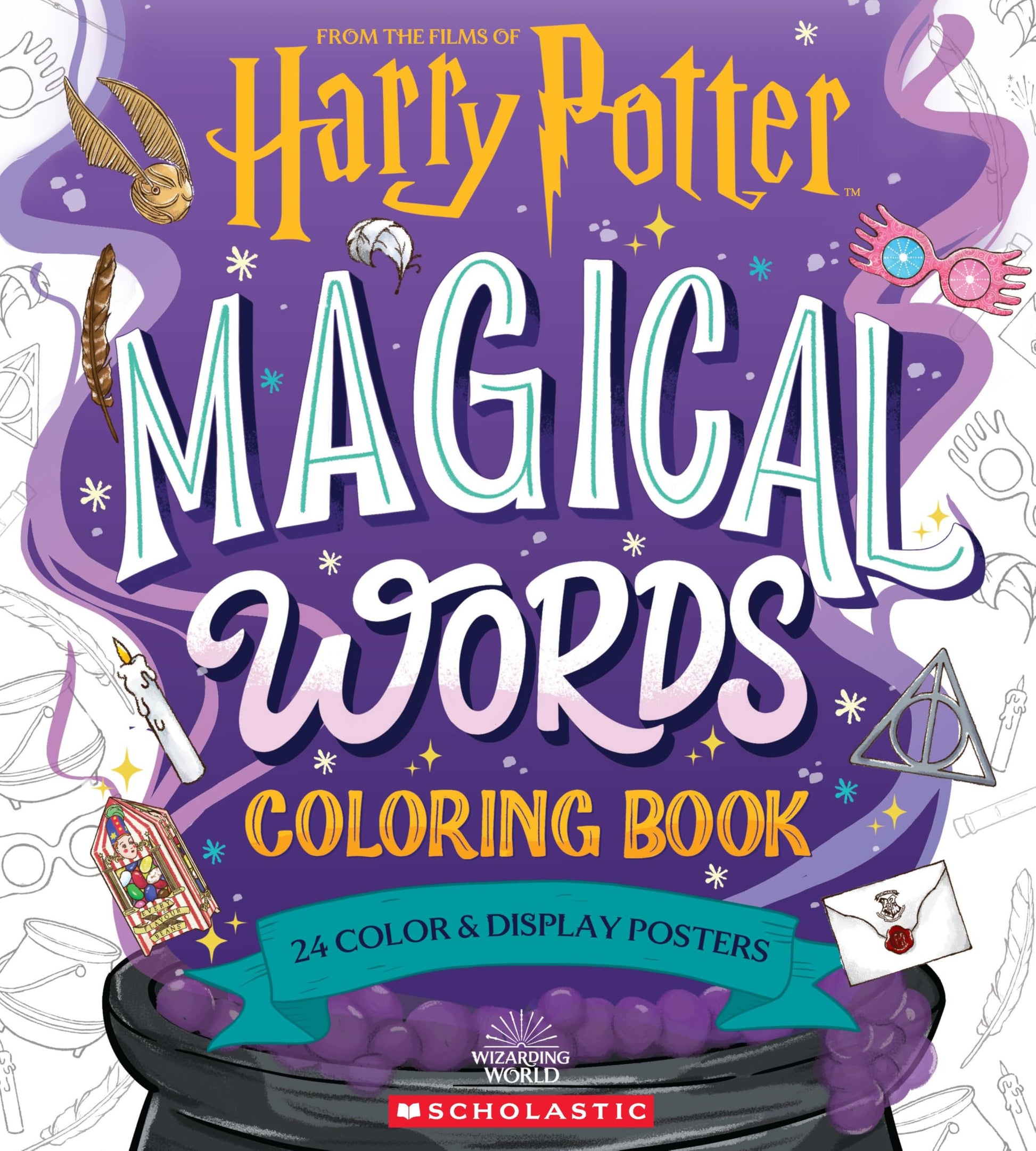 Harry Potter Magical Words Coloring Book: 24 Color & Frame Posters