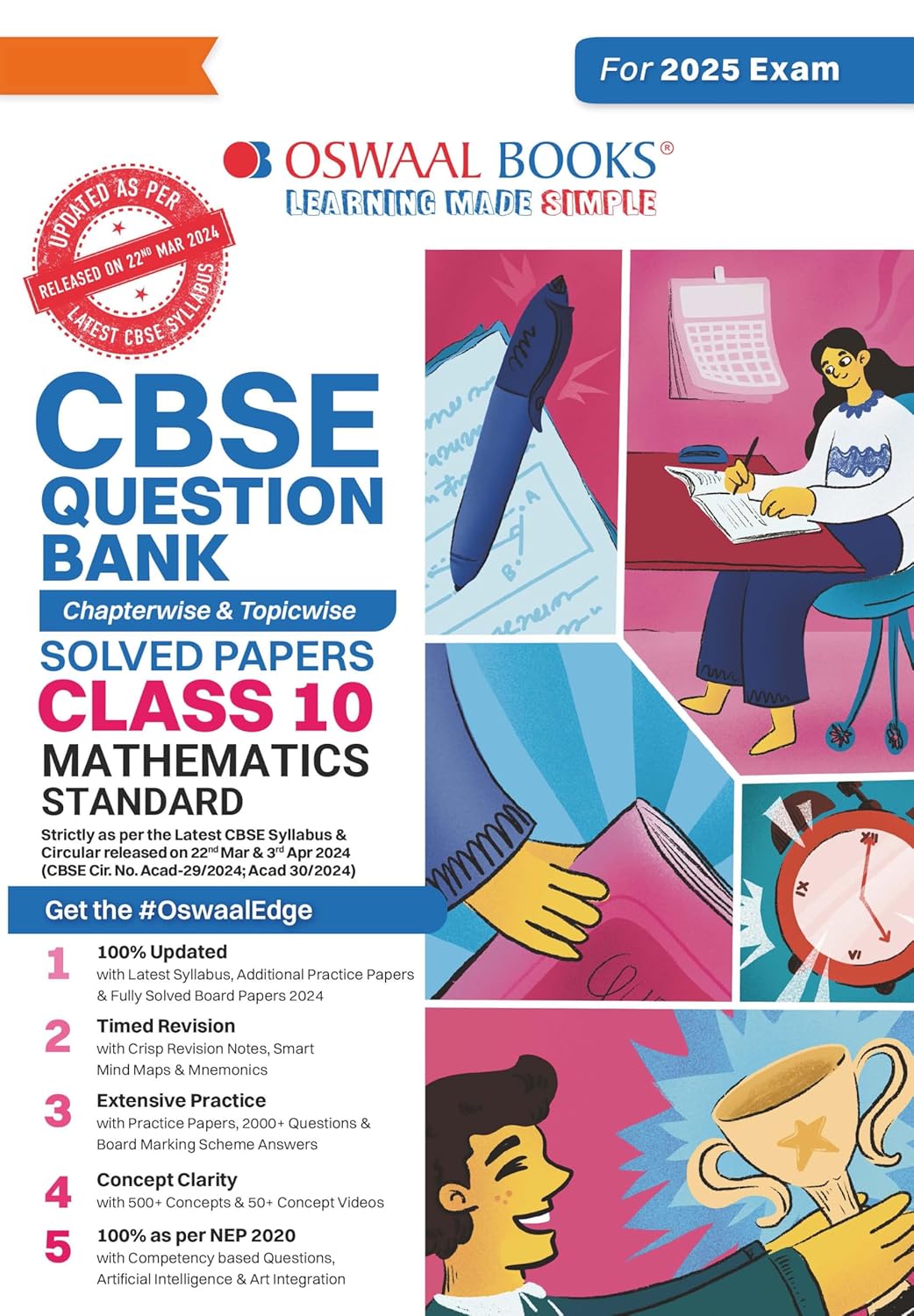 Oswaal Cbse Question Bank Class 10 Mathematics (Standard), Chapterwise And Topicwise Solved Papers For Board Exams 2025