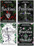 Reckless + Powerless + Powerful + Fearless – 4 Book Set by Lauren Roberts | Complete Fantasy Romance Series Paperback Collection