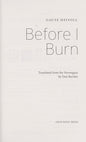 Before I Burn: A Novel (Lannan Translation Selection (Graywolf Hardcover))