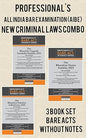 PROFESSIONAL'S AIBE Exam New Criminal Laws Combo 3 Bare Acts set without Notes, Bharatiya Nagrik Suraksha Sanhita BNSS, Bharatiya Nyaya Sanhitabns ... Council of India Guidelines & New Syllabus