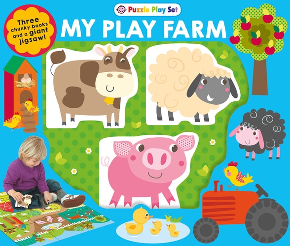 Puzzle Play Set: MY PLAY FARM: Three Chunky Books and a Giant Jigsaw Puzzle! (First Learning Play Sets)